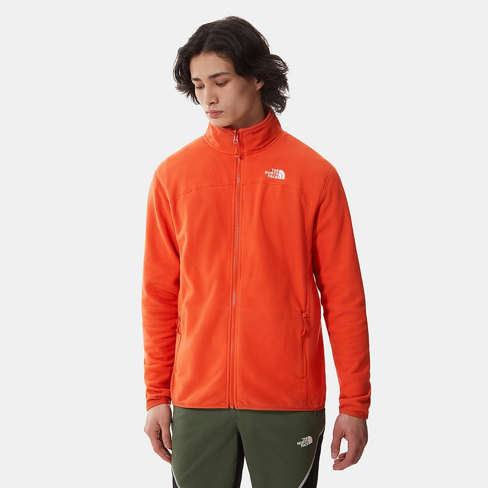 The North Face Fleece Mens Australia - The North Face 100 Glacier Full-Zip Orange Hiking (BLO-473289